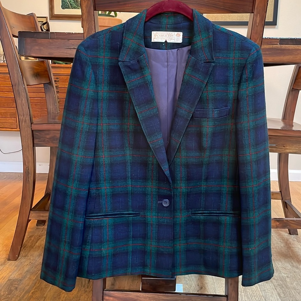 Vintage Pendleton plaid wool blazer small